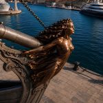Lady of the Horizon contemporary bronze marina sculpture by FORMA Sculptures, inspired by classic ship figureheads and designed as a landmark public art installation for ports, marinas, and waterfront developments.