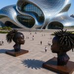 Tomorrow's Voices contemporary monumental portrait sculptures by FORMA Sculptures, celebrating diversity, culture, and the future through large-scale public art for urban plazas and cultural destinations.